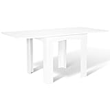 IDMarket Dona - Mesa de comedor extensible para 6-8 personas, 80-160 cm, color blanco