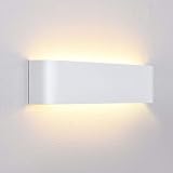 Lightess 16W Apliques de Pared LED Interior Lámpara de Pared Moderna Blanco Luz de Aluminio Perfecto para Salón Dormitorio Sala Pasillo Escalera, 3000K Blanco Cálido