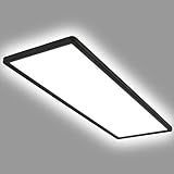 BRILONER Leuchten - Plafón LED, Panel LED Ultra Plano, Efecto Retroiluminación, Luz Blanca Neutra, 3000 Lúmenes, Negro, 580 x 200 x 30 mm (An. x Pr. x Al.), 7402-415