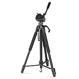 Hama Trípode para cámara Action 165 3D (trípode compacto con soporte para teléfono móvil, trípode con altura de 61 – 165 cm, cabezal de 3 vías, con funda apta para Canon/Nikon/Sony), color negro