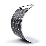 Renogy Panel solar monocristalino extremadamente flexible de 100 W, 12 V, capa ETFE, ultraligero, ultrafino, arco de hasta 248 grados, para autocaravanas, caravanas, barcos, techos, superficies