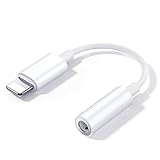 Adaptador Auriculares iPhone [Certificado Apple MFi] Lightning to Jack 3.5mm Adaptador Cascos Aux Audio Cable Accesorios Kompatibel mit iPhone 14/13/12/11/Xs/XR/X/8/7 für Alle iO-Systeme