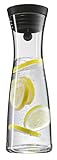 WMF Basic - Botella de Agua de Cristal 1 litro, Sistema de Cierre Close Up, Tapa de Silicona, Negro