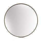 Elegance de Casa Chic - Espejo de Pared de Metal Dorado - Redondo de 58,5 cm de diámetro de Metal Galvanizado - Ideal para Baño y Salón - Dorado
