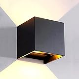M Ledme - Aplique de pared Negro exterior/interior LED 12W, CCT Regulable de Luz Fría a Luz Cálida, Regulable 2700K-6500K, IP54 Impermeable, ideal iluminación para Exterior. LM6184