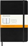 Moleskine - Cuaderno Clásico con Hojas Rayadas, Tapa Dura y Cierre Elástico, Color Negro, Tamaño Medio 11.5 x 18 cm, 208 Hojas