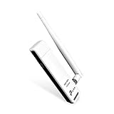 TP-Link TL-WN722N - Adaptador Wi-Fi USB inalámbrico, N 150 Mbps, antena externa 4 dBi, botón WPS, compatible con Raspberry Pi, Windows, Mac OS X 10.6-10.11, Linux, color blanco