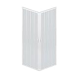 Mampara de ducha de 70 x 100 cm, de PVC, mod. Acuario con Apertura Central Blanco Pastel