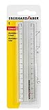Eberhard Faber 570008 - Regla de aluminio, de unos 15 cm de longitud, con escala en milímetros y centímetros, antideslizante, para uso escolar, de oficina y de ocio