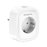 GHome Smart Enchufe Inteligente WIFI con Monitor de Energía, Enchufe Alexa Programable con Temporizador, Control Remoto por APP Voz, Compatible con Alexa y Google Home, Modelo SP1-1, White