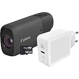 Canon PowerShot Zoom Essential Kit Que Incluye Tarjeta SD y Adaptador Corriente USB-C (Sensor 12 MP, Zoom 3 Pasos, estabilizador de Imagen óptico 4 Ejes, Full HD, USB-C, WLAN, Bluetooth), Negro