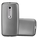 Cadorabo Carcasa para Motorola Moto G3 en Gris metálico – Funda de móvil de Silicona TPU Flexible – Carcasa de Silicona Ultra Fina Suave Back Cover Case Bumper