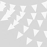 ZSNICEYH Banderines triangulares de tela blanca de 40 metros, 131 pies, banderines para decoración de fiesta, guirnaldas para bodas, interiores y exteriores