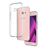 REY Funda Carcasa Gel Transparente para Samsung Galaxy A3 2017, Ultra Fina 0,33mm, Silicona TPU de Alta Resistencia y Flexibilidad