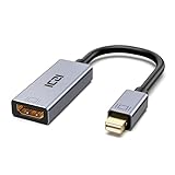 ICZI Mini Displayport a HDMI Adaptador, Aluminio Mini DP a HDMI Convertidor para MacBook Air/Pro, Microsoft Surface Pro, Monitor, Proyector, PC, etc-Negro