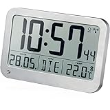 BRESSER MyTime MC LCD Reloj de Pared, Plata, 225x150mm