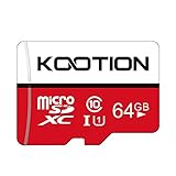 KOOTION Tarjeta MicroSD 64GB Clase 10 Tarjeta de Memoria Micro SD（UHS-I y A1） Micro SDXC con Adaptador 64 Giga Micro SD Card 4K Memory Card para Gopro Cámara Teléfonos,Alta Velocidad hasta 80 MB/s