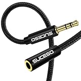 SUCESO Cable Alargador Jack 3.5mm Macho a Hembra, Cable Extensión Audio Jack 3.5 mm Cable Audio Alargador Extensión Audio Estéreo para Auricular, Altavoz,Switch,PS4,Xbox,TV, Phone,Pad,MP3,Laptop - 3M