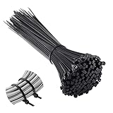Vinabo Plástico para cableado, bridas de nailon para cables, 200 x 2,5 mm, 110 unidades, negro