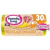Handy Bag Bolsas de Basura Envases, 30L, 15 Bolsas, 80%