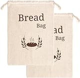 Bolsa de pan de algodón de lino orgánico extra grande New Living | 44 x 35 cm | 2 x bolsas de pan reutilizables | Bolsa de almacenamiento de alimentos | Bolsas de almacenamiento de pan | Bolsa de pan