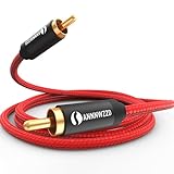 ANNNWZZD Cable Subwoofer, Cable Coaxial Audio Digital Chapados Oro para Receptores AV, Amplificadores Hi-Fi, Altavoces, Tocadiscos 1M