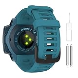 MoKo Correa Compatible con Garmin Instinct/Instinct Solar/Tactical/Instinct 2 Reloj con GPS, 22mm Pulsera Deportivo de Repuesto de Silicona Suave, Azul Lago