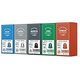 by Amazon Cápsula de café Paquete Variado compatibles con Nespresso, 100 Unidad, 5 Paquetes de 20, Certificado por Rainforest Alliance