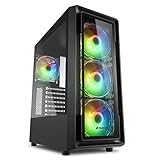 Sharkoon TK4 RGB - Caja de Ordenador, PC Gaming, Semitorre ATX, Negro
