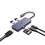 USB C Hub Dual Monitor, 7 en 1 USB C a USB Adaptador 4K HDMI Adaptador Multipuerto Dongle (4K HDMI, 3 Puertos USB 3.0, 100W PD, Lector de Tarjetas SD/TF) Compatible con Windows y macOS