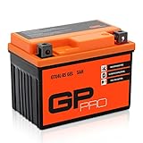 GP-PRO GTX4L-BS - Batería de arranque para scooter, 12V, 5Ah, parecido a YTX4L-BS / YTX5L-BS, sin necesidad de mantenimiento