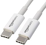 Amazon Basics Cable USB tipo C a USB tipo C 2.0, 1.8 m, Blanco