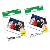 Fuji Instax wide 2 paquetes (40 hojas) Fujifilm foto instantánea para cámara Polaroid 300 210 200 100