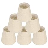 HERCHR 6 Piezas de reemplazo de Pantallas de lámpara de Lino, Pantallas de lámpara pequeñas para lámparas de Mesa, lámpara de Pared, lámpara de araña, Clip en Pantalla, 9 x 13 x 14 cm