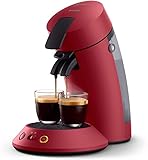 SENSEO Original Plus Cafetera de Monodosis, Selección de Intensidad, Tecnología Coffee Boost, Bajo Consumo, 1 o 2 Tazas de Café, Rojo Oscuro (CSA210/91
