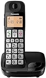 Panasonic KX-TGE310SPB- Teléfono Fijo Inalámbrico (LCD Grande, Teclas Grandes, Agenda de 50 Números, Bloqueo de Llamadas, Modo ECO, Compatible con Audífonos) - Color Negro