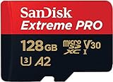 SanDisk Extreme PRO 128GB tarjeta microSDXC + adaptador SD + RescuePro Deluxe, hasta 200 MB/s, con Clase A2 de rendimiento de las aplicaciones UHS-I Class 10 U3 V30