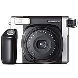 Fujifilm Instax Wide 300 - Cámara analógica instantánea de formato ancho (lente retráctil, visor óptico, pantalla LCD), color negro y plata