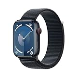 Apple Watch Series 9 [GPS + Cellular] Smartwatch con Caja de Aluminio en Color Medianoche de 45 mm y Correa Loop Deportiva Color Medianoche. Monitor de entreno, Neutro en Carbono