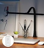Luckycow lámpara escritorio con controlador remoto, flexo led escritorio con 3 modo de color 10 niveles de brillo, 360° variable lamparas de escritorio con USB, flexos para estudio, oficina, hogar