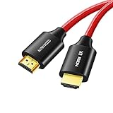 ANNNWZZD 8K Cable HDMI 2.1 Ultra HD Cable HDMI 15M (Rojo), Real 8K Support 48Gbps 8K(7680x4320)@60Hz 4K@120Hz Dolby Vision HDCP2.2 HDR 4:4:4 eARC PC