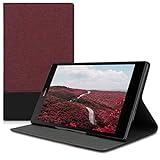 kwmobile Funda Compatible con Sony Xperia Tablet Z3 Compact -Carcasa de Tela para Tablet con Soporte en Rojo/Negro