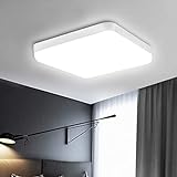 Combuh LED Lámpara de Techo 20W Impermeable IP56 Blanco Frío 6500K 1600Lm Cuadrado Plafon LED para Cocina, Baño, Oficina, Porche, Garaje 20 * 20 * 4cm