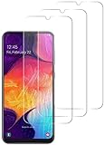 QUITECO Protector Pantalla para Samsung Galaxy A20 / Galaxy A30 / Galaxy A50 [3 Piezas] Vidrio Cristal Templado, Protector Anti Burbujas, Dureza 9H 0,26 mm