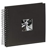 Hama Fine Art Álbum de fotos (50 páginas negras, 25 hojas, espiral, compartimento para insertar foto), Color Negro, 28 x 24 cm