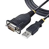 StarTech.com Cable de 1m USB a Serie, Conversor DB9 Macho RS232 a USB, Prolific, Adaptador USB a Serial para PLC/Impresora/Escáner, Adaptador USB a puerto COM, Windows/Mac (1P3FP-USB-SERIAL)