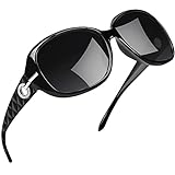 Joopin Gafas de Sol Mujer Moda Polarizadas Protección UV400 de Gran Tamaño Gafas de Sol Señoras (Paquete simple negro)