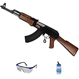Ecommur. Cyma CM022W AK-47 Wood | Pistola eléctrica de Bolas de Airsoft 6mm + Gafas de protección + biberón 1000 0,20.