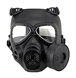 haoYk táctico Dummy Anti Niebla máscara de Gas M04 con Turbo Ventilador Airsoft paintbal protección Gear (Negro)