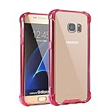 Jenuos Funda Samsung S7, Transparente Suave Silicona Protector TPU Anti-Arañazos Carcasa Cristal Caso Cover para Samsung Galaxy S7 - Rojo (S7-TPU-RE)